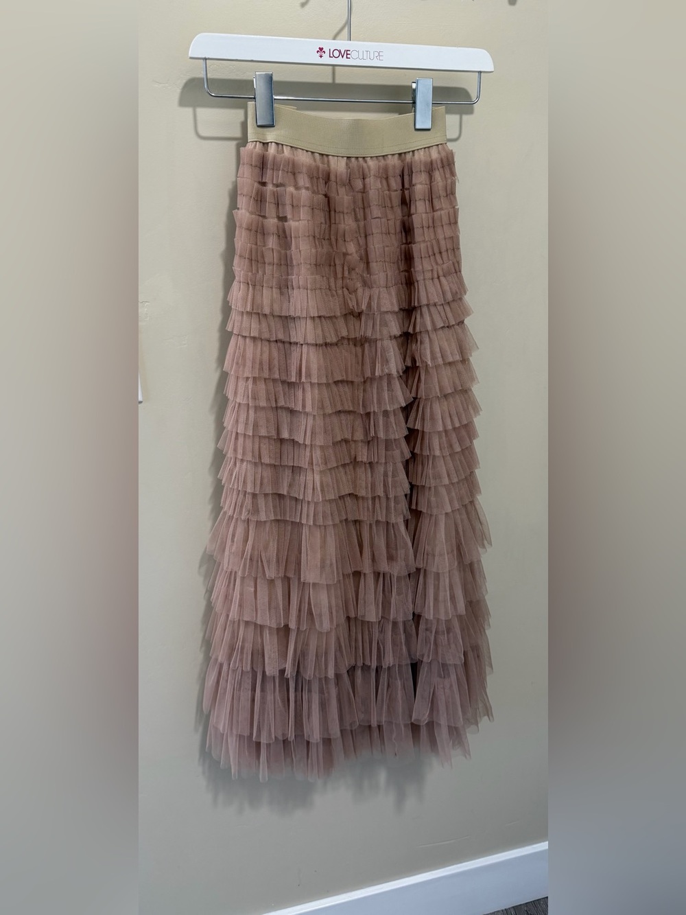 Tiered Tulle Maxi Skirt in Dusty Rose - Picture 2 of 4